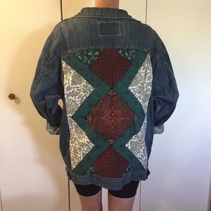 HAND MADE upcycled Jean Jacket